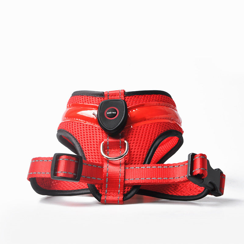 Harnais lumineux à LED pour chien avec chargement USB et sangle de poitrine pour chien, gilet de sécurité réfléchissant pour animaux de compagnie, gilet pour chiot, grand chien, produits pour animaux de compagnie